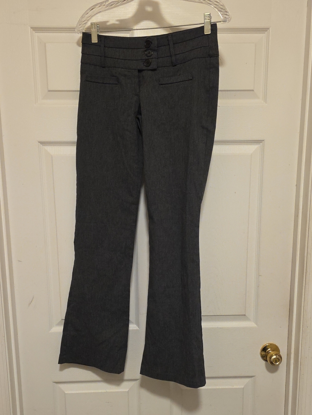 Lipsy Dark Gray Boot-Cut Dress Pants